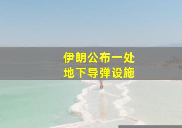 伊朗公布一处地下导弹设施