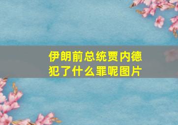 伊朗前总统贾内德犯了什么罪呢图片