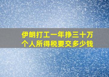 伊朗打工一年挣三十万个人所得税要交多少钱