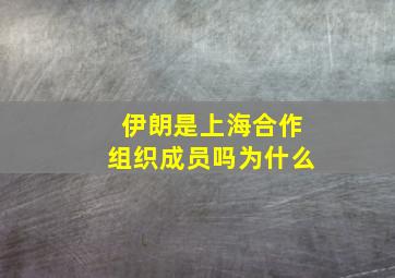 伊朗是上海合作组织成员吗为什么