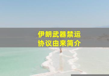 伊朗武器禁运协议由来简介