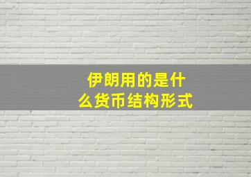 伊朗用的是什么货币结构形式