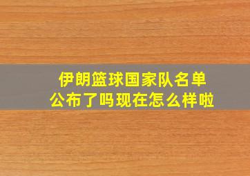 伊朗篮球国家队名单公布了吗现在怎么样啦