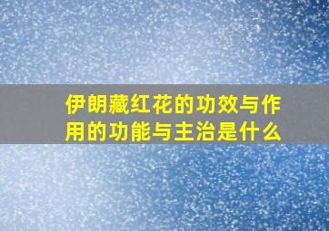 伊朗藏红花的功效与作用的功能与主治是什么