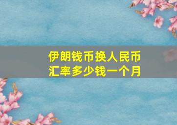 伊朗钱币换人民币汇率多少钱一个月