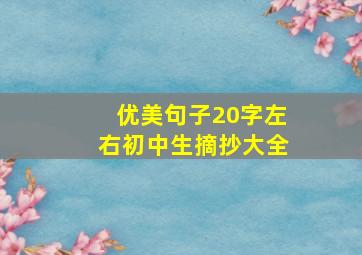 优美句子20字左右初中生摘抄大全