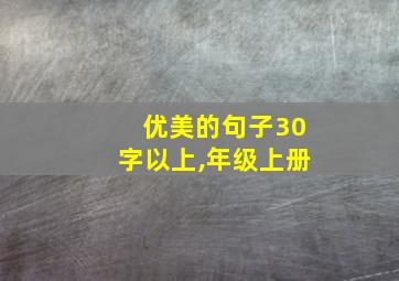 优美的句子30字以上,年级上册