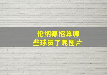 伦纳德招募哪些球员了呢图片