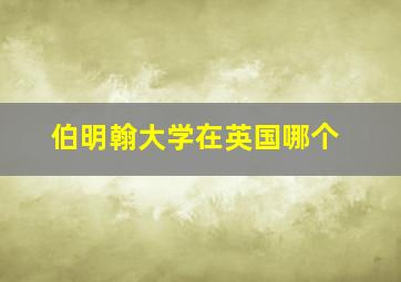 伯明翰大学在英国哪个