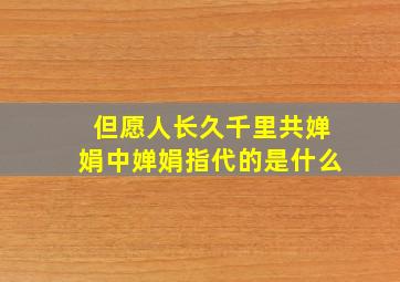 但愿人长久千里共婵娟中婵娟指代的是什么