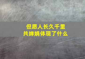 但愿人长久千里共婵娟体现了什么