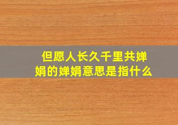 但愿人长久千里共婵娟的婵娟意思是指什么