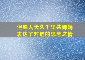 但愿人长久千里共婵娟表达了对谁的思念之情