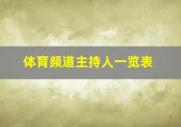 体育频道主持人一览表