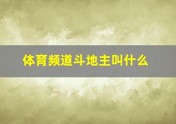 体育频道斗地主叫什么