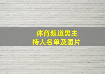 体育频道男主持人名单及图片