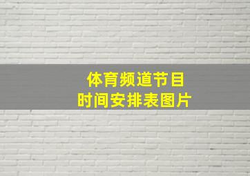 体育频道节目时间安排表图片