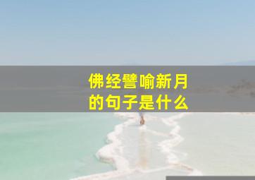 佛经譬喻新月的句子是什么