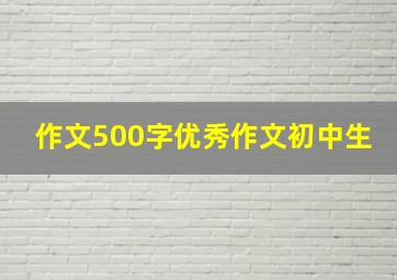 作文500字优秀作文初中生