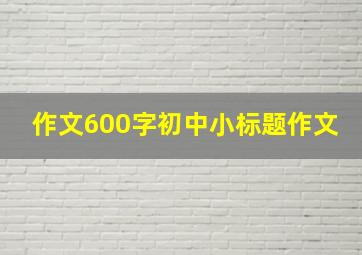 作文600字初中小标题作文