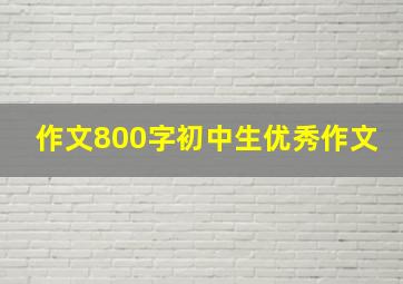 作文800字初中生优秀作文