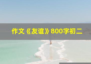 作文《友谊》800字初二