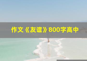 作文《友谊》800字高中