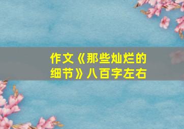 作文《那些灿烂的细节》八百字左右