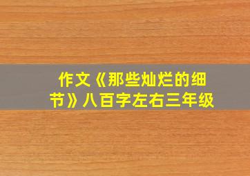 作文《那些灿烂的细节》八百字左右三年级