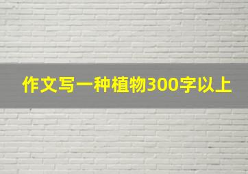 作文写一种植物300字以上