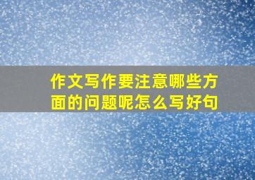 作文写作要注意哪些方面的问题呢怎么写好句