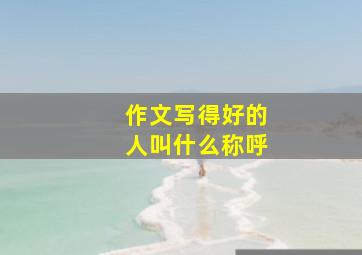 作文写得好的人叫什么称呼