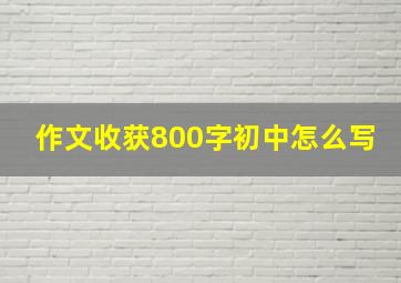 作文收获800字初中怎么写