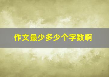 作文最少多少个字数啊