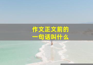 作文正文前的一句话叫什么