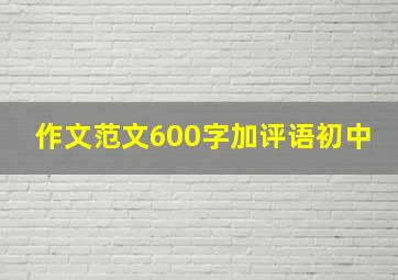 作文范文600字加评语初中