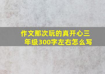 作文那次玩的真开心三年级300字左右怎么写