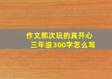 作文那次玩的真开心三年级300字怎么写