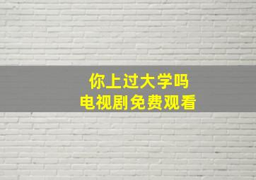 你上过大学吗电视剧免费观看