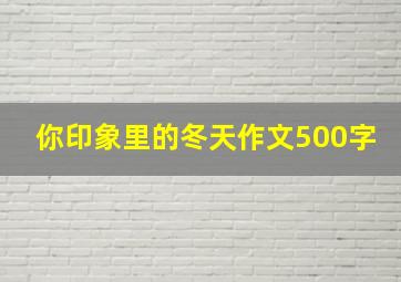 你印象里的冬天作文500字