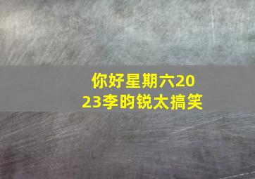 你好星期六2023李昀锐太搞笑