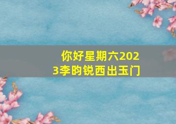 你好星期六2023李昀锐西出玉门