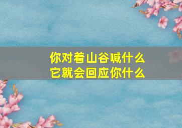 你对着山谷喊什么它就会回应你什么