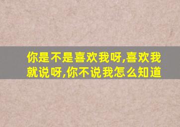 你是不是喜欢我呀,喜欢我就说呀,你不说我怎么知道