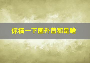 你猜一下国外首都是啥