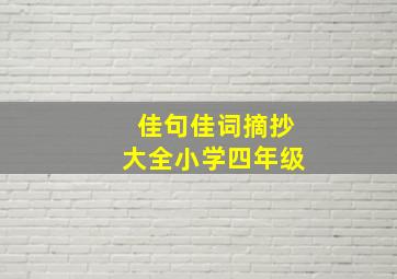 佳句佳词摘抄大全小学四年级