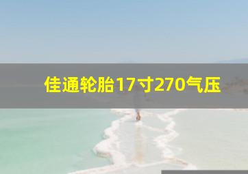 佳通轮胎17寸270气压