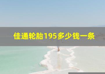 佳通轮胎195多少钱一条