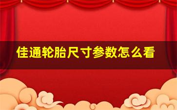 佳通轮胎尺寸参数怎么看