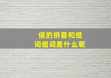 侯的拼音和组词组词是什么呢